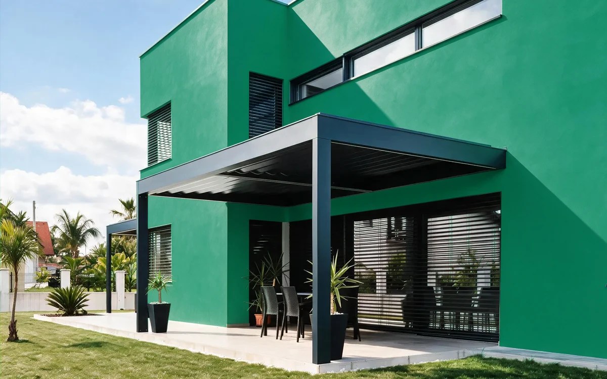 Nippon Paint's GREEN RUNNERS color on different wall surfaces.