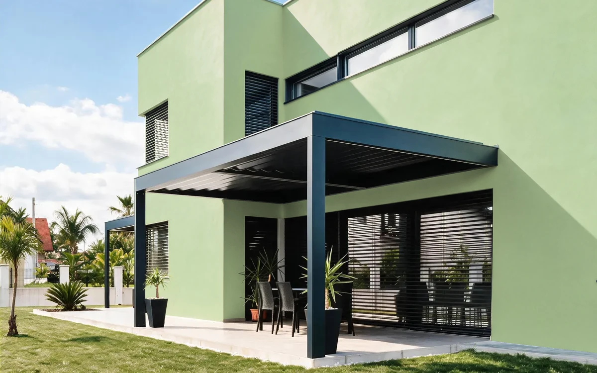 Nippon Paint's GREEN SLOPES color on different wall surfaces.