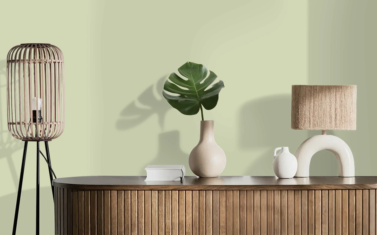 Nippon Paint's GREEN TAG color on different wall surfaces.