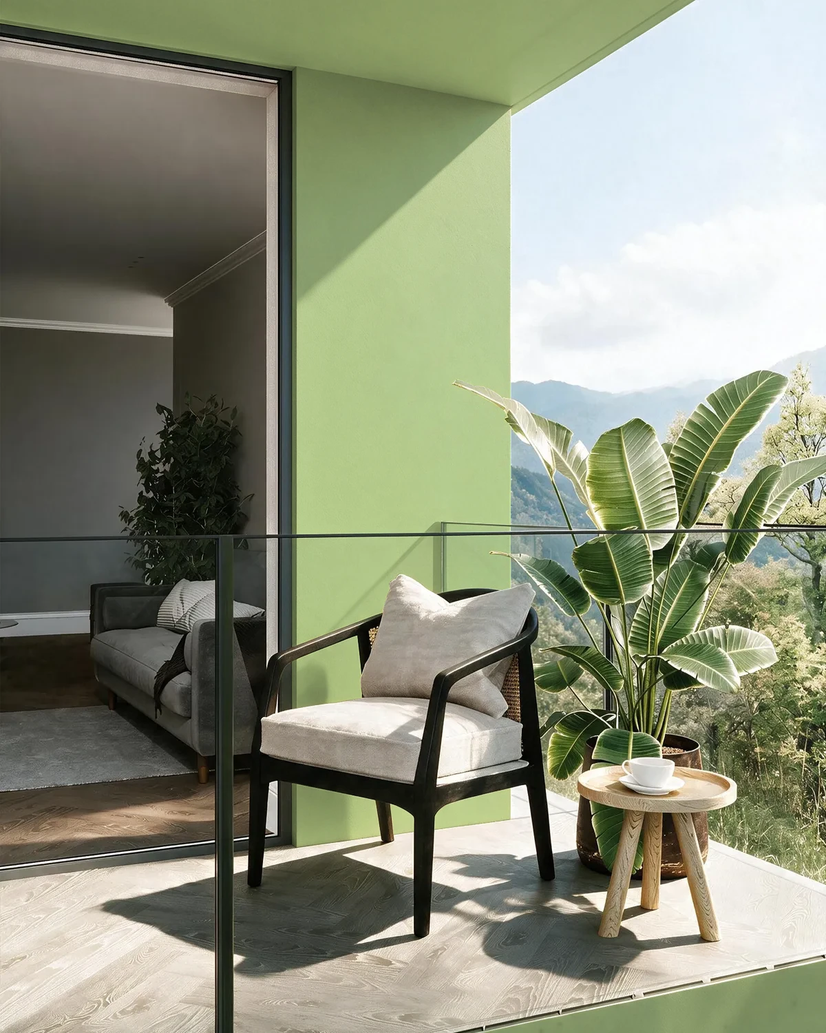 Nippon Paint's GREENSHEEN color on a beautifully decorated wall.