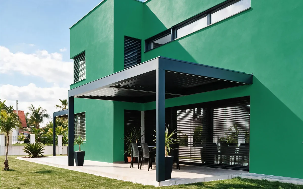 Nippon Paint's GREENWAY color on different wall surfaces.