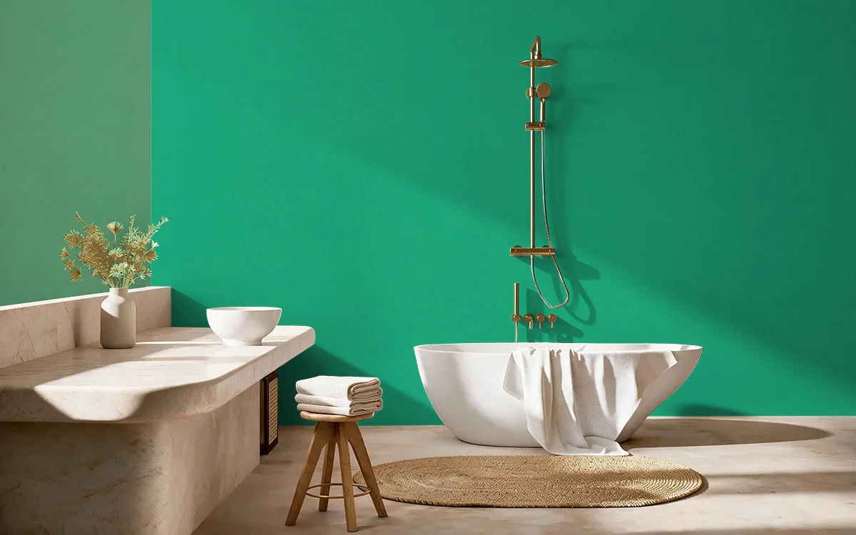 Nippon Paint's GRETEL'S GUESS color on different wall surfaces.