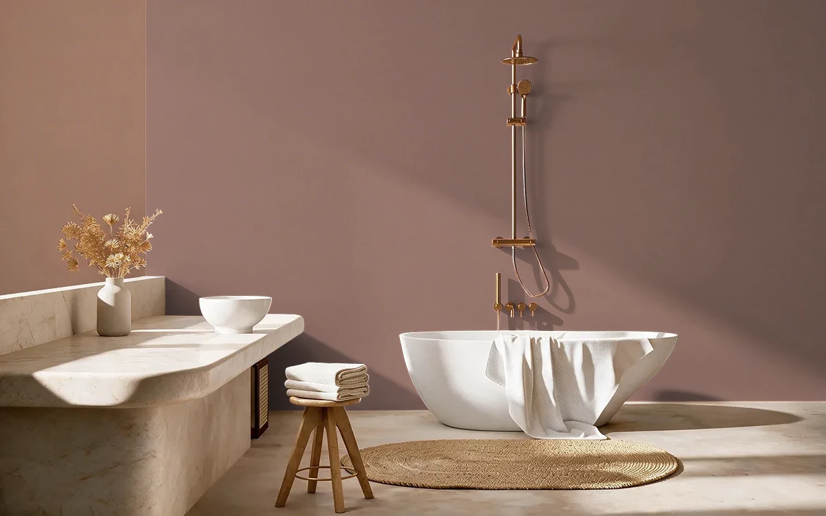 Nippon Paint's GROUND CLOVE color on different wall surfaces.