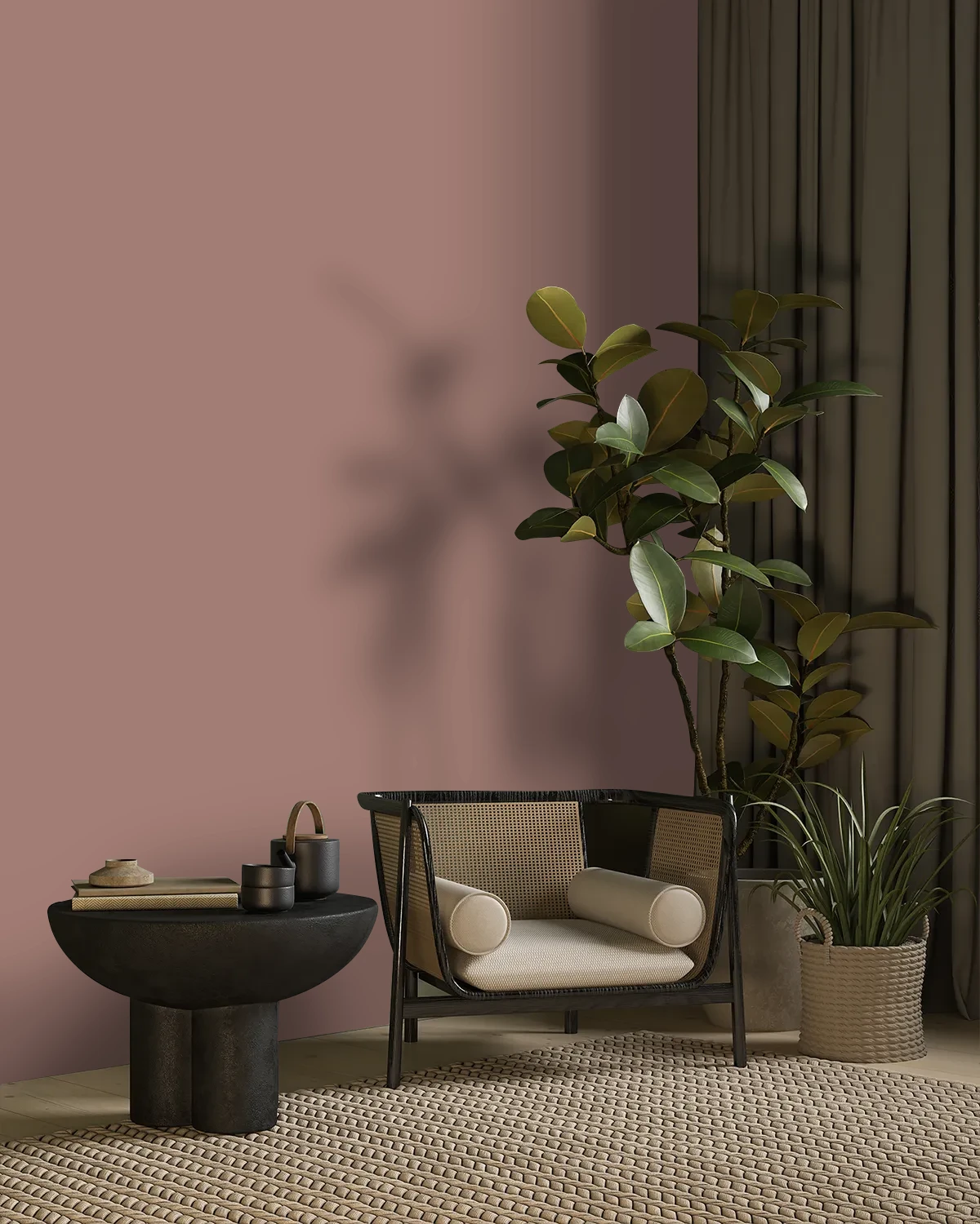 Nippon Paint's GROUND CLOVE color on a beautifully decorated wall.