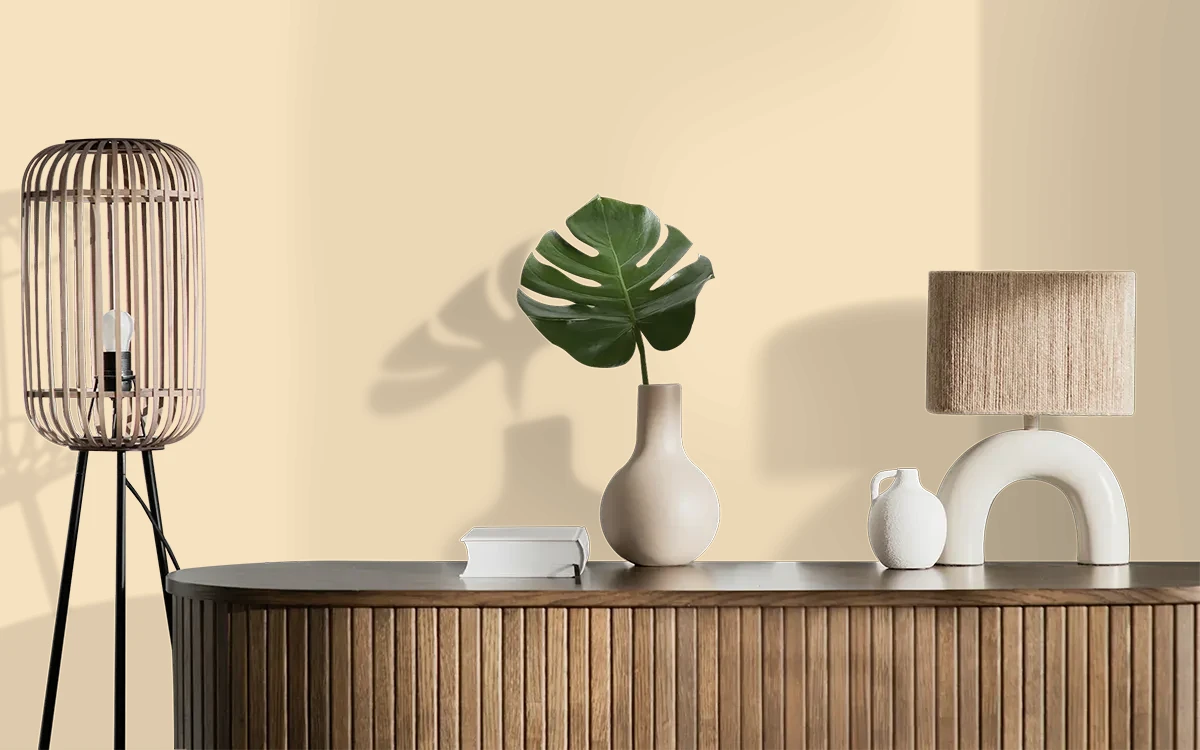 Nippon Paint's GROWING UP HAPPY color on different wall surfaces.