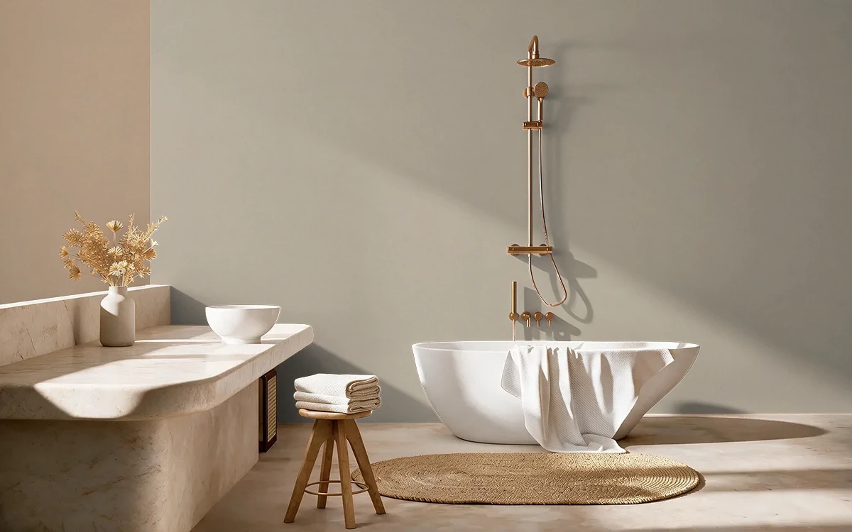 Nippon Paint's HANGING HOOK color on different wall surfaces.