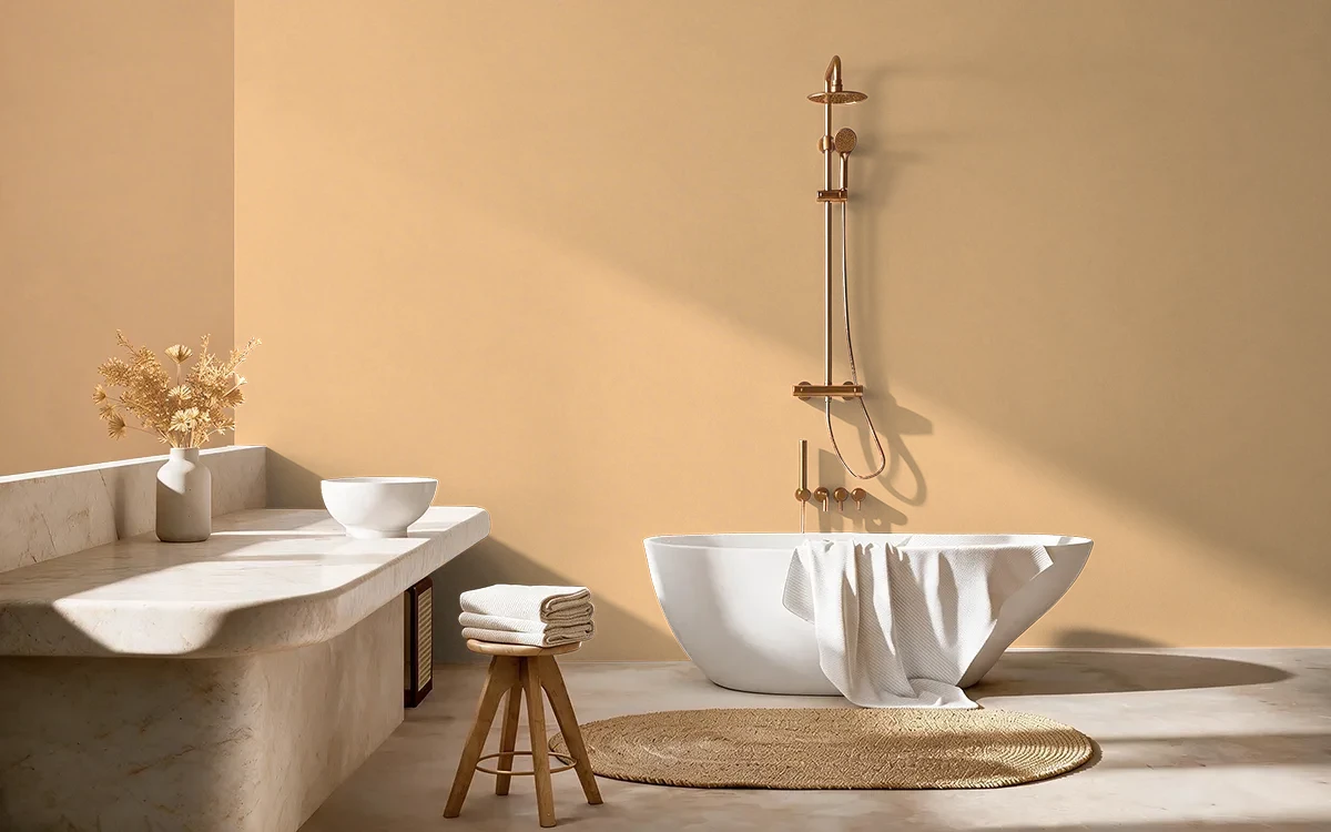 Nippon Paint's HAPPY DAY color on different wall surfaces.
