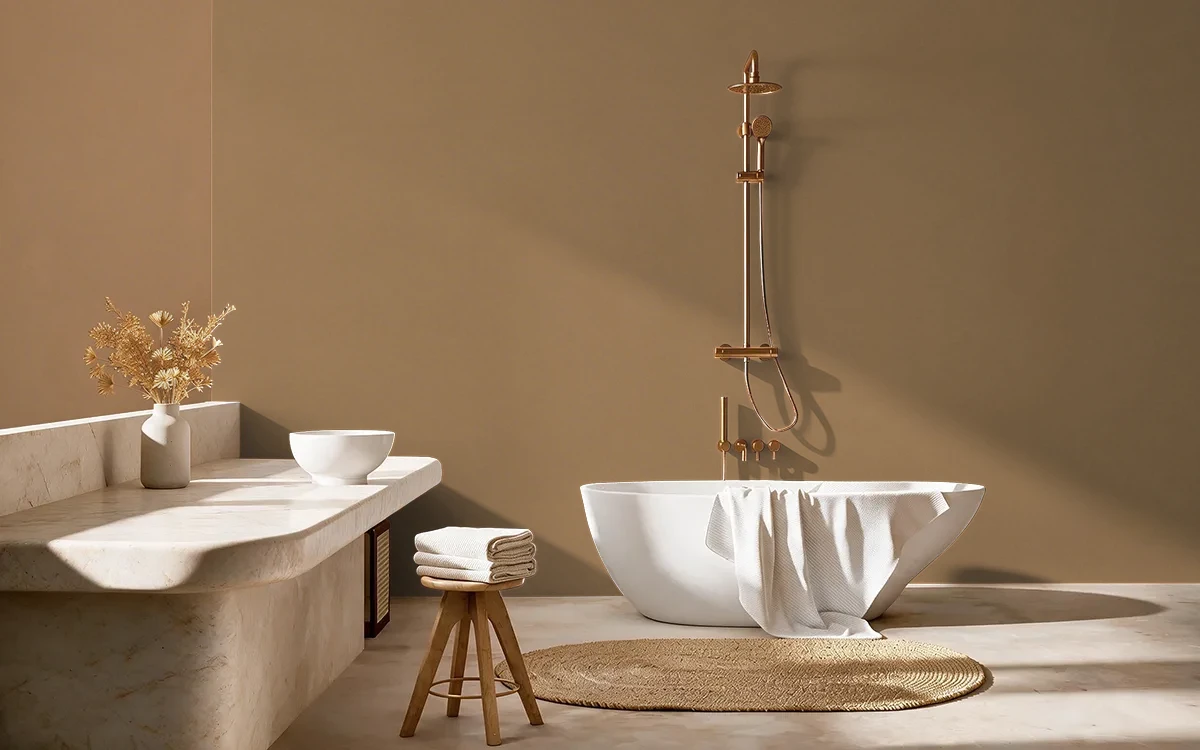 Nippon Paint's HAZELNUT HAZE color on different wall surfaces.