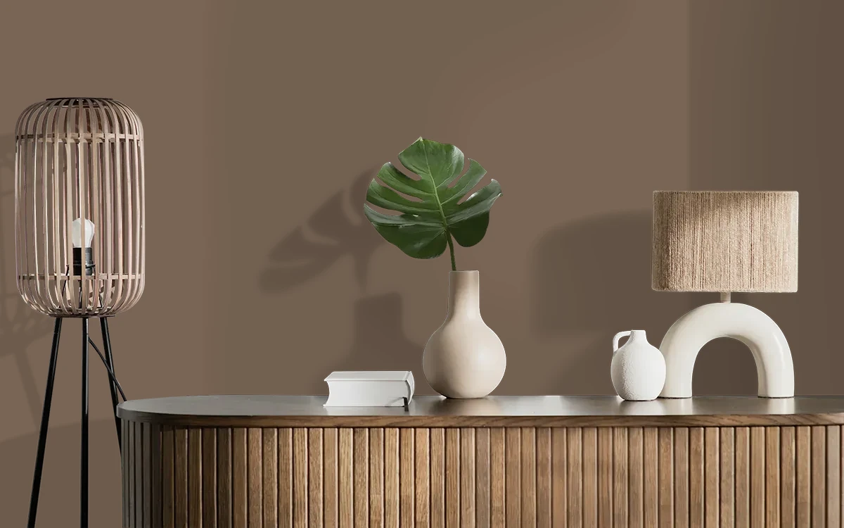 Nippon Paint's HAZELNUT RADIANCE color on different wall surfaces.
