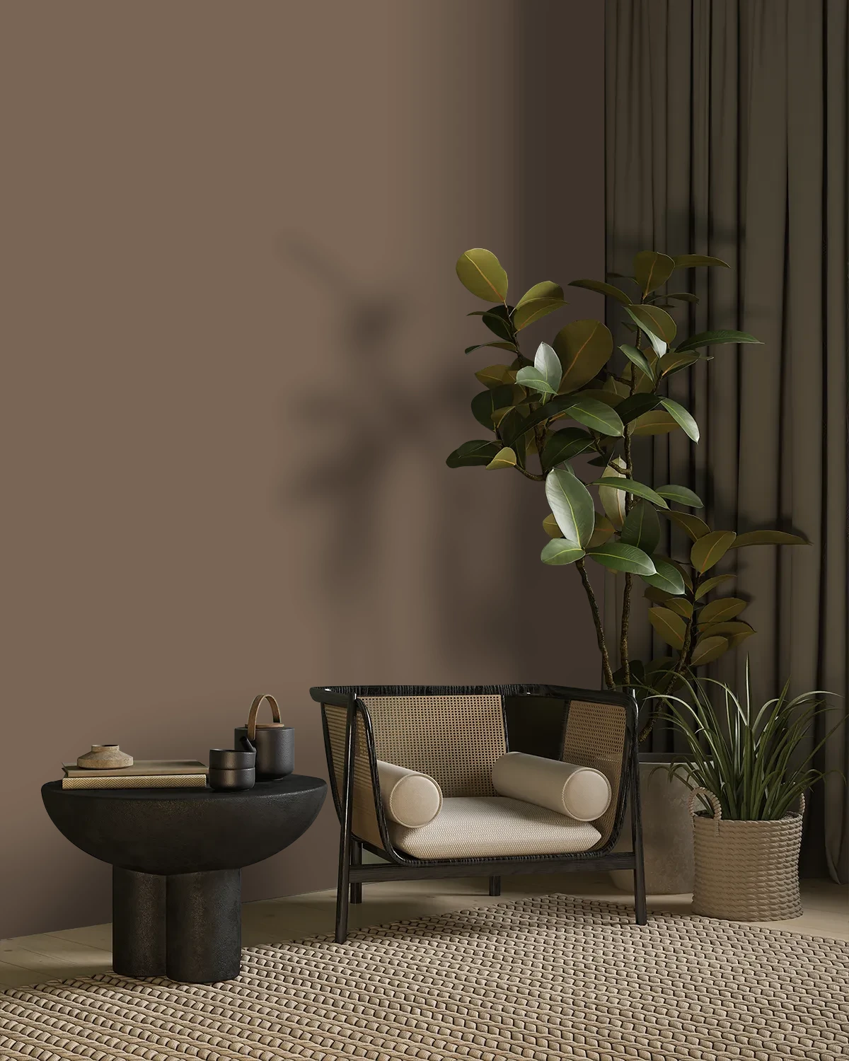 Nippon Paint's HAZELNUT RADIANCE color on a beautifully decorated wall.