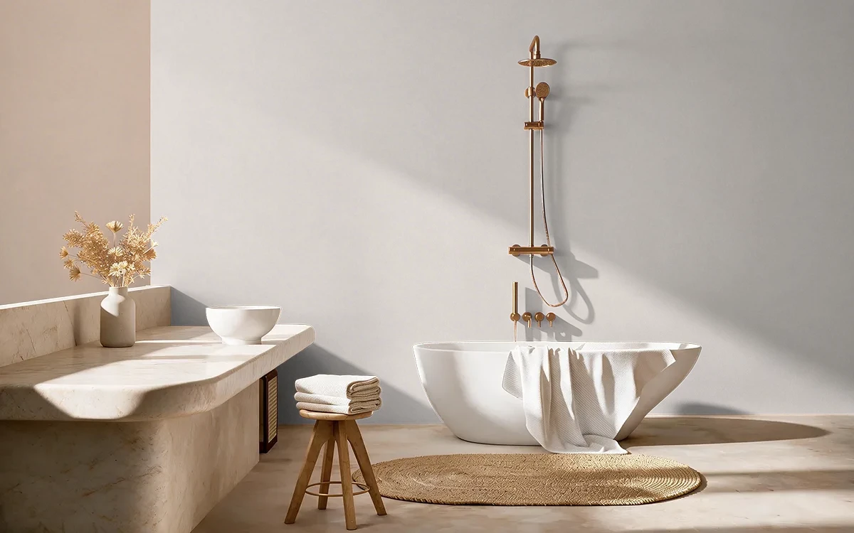 Nippon Paint's HEALING WHITE color on different wall surfaces.