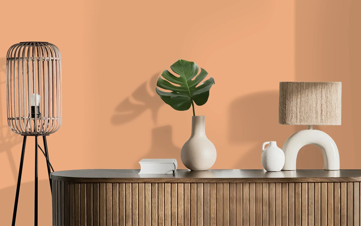 Nippon Paint's HEALTHY GLOW color on different wall surfaces.
