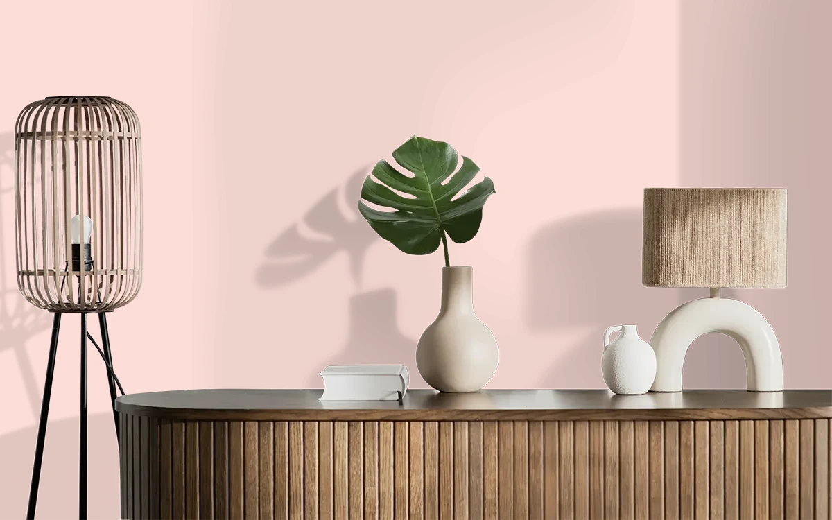Nippon Paint's HOME SWEET HOME color on different wall surfaces.