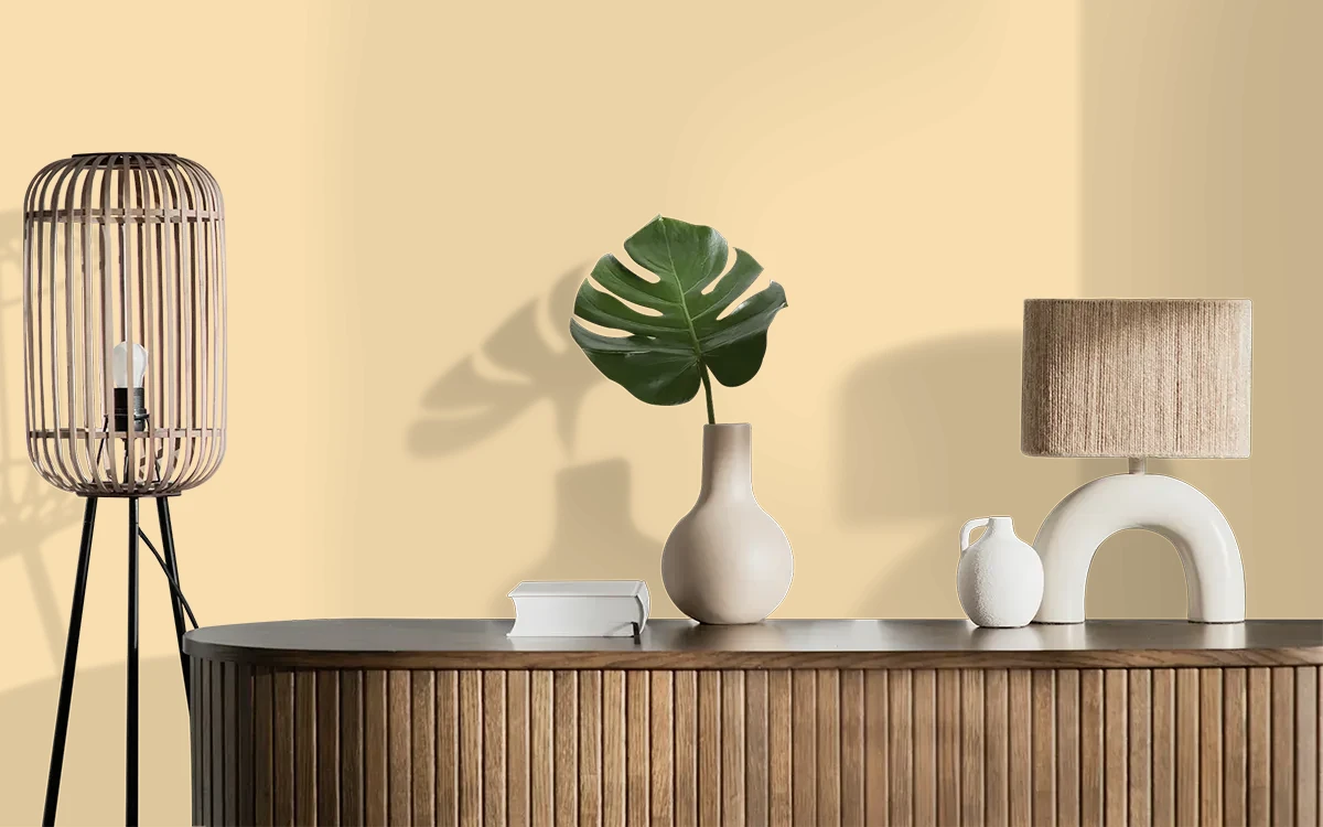 Nippon Paint's HONEY BREAD color on different wall surfaces.