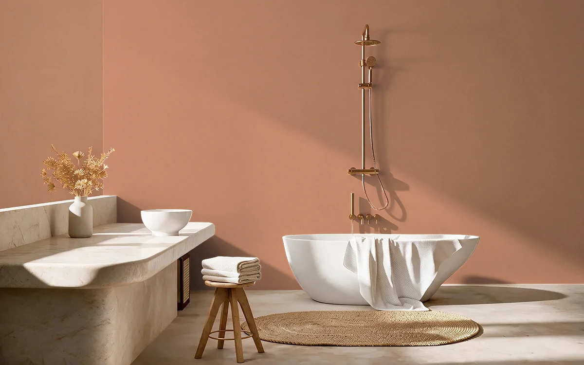 Nippon Paint's HONEY STICK color on different wall surfaces.