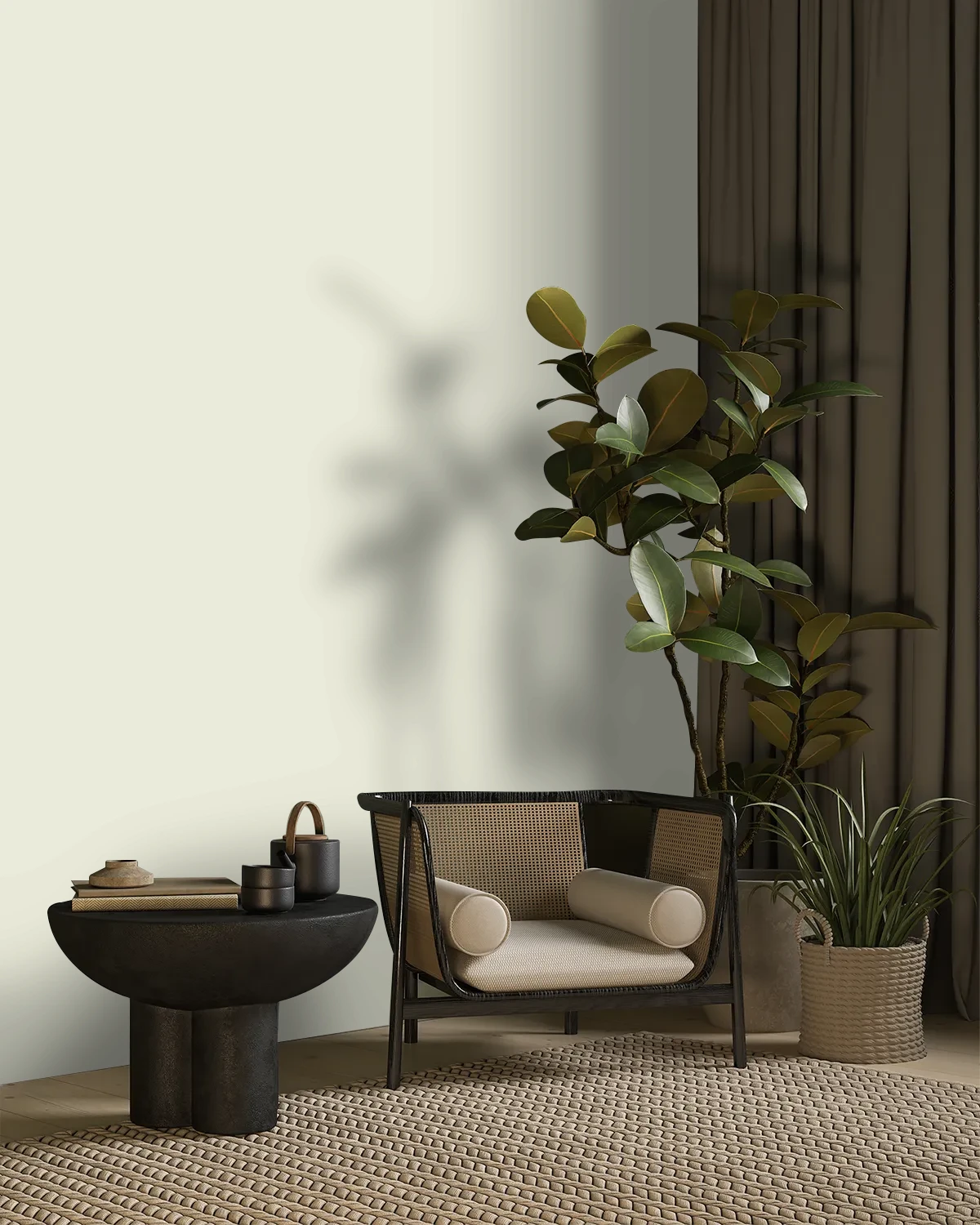 Nippon Paint's HUSHED MORN color on a beautifully decorated wall.