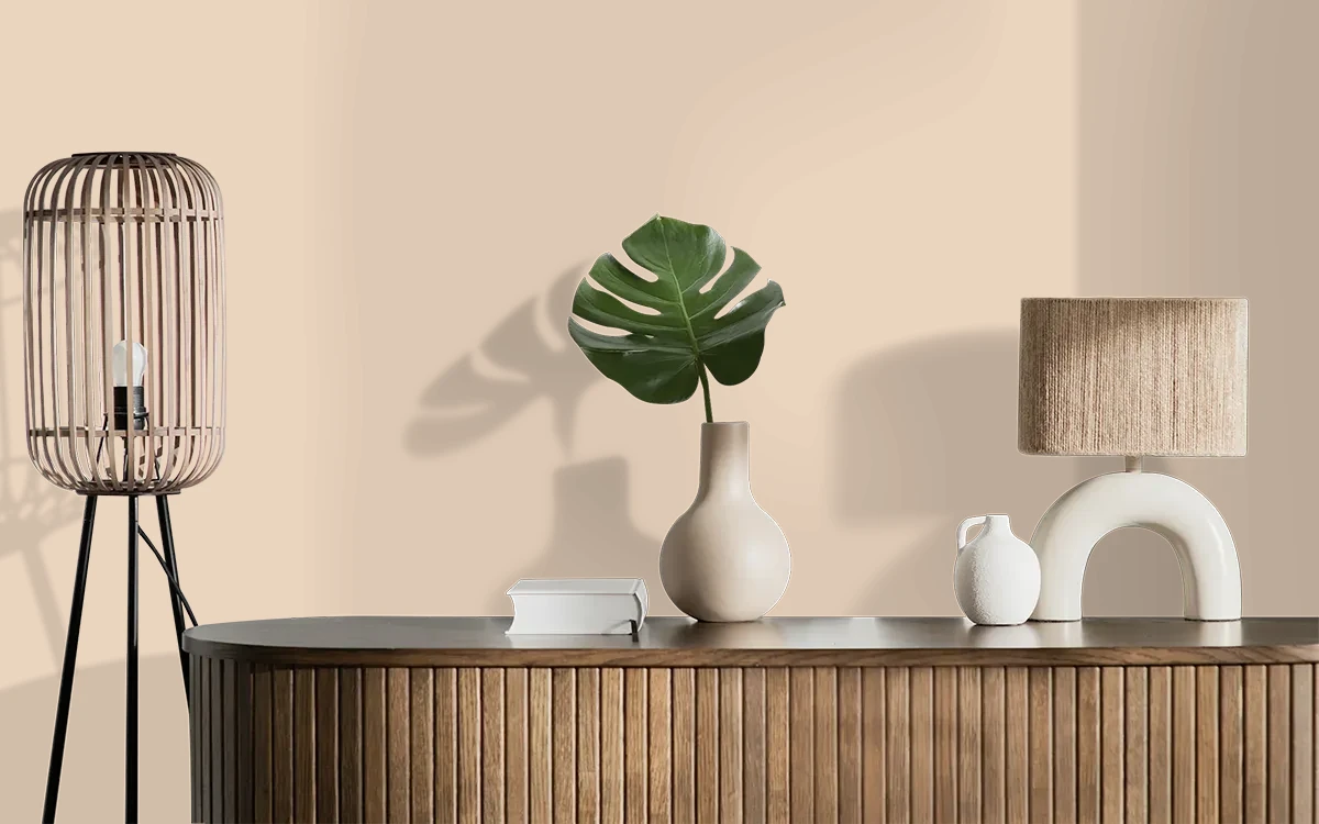 Nippon Paint's ICE CREAM CONE color on different wall surfaces.