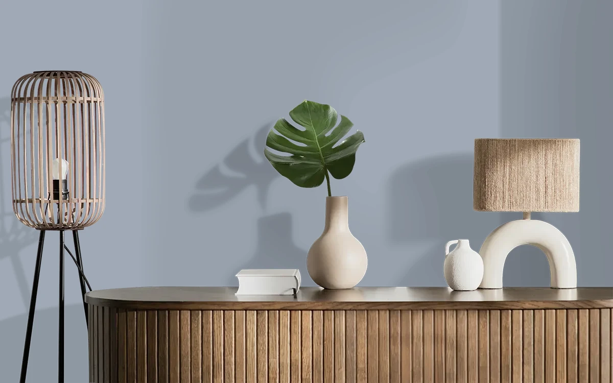 Nippon Paint's ICY MIRAGE color on different wall surfaces.