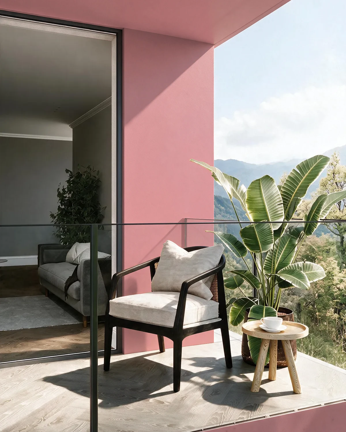 Nippon Paint's IMPATIENS PINK color on a beautifully decorated wall.