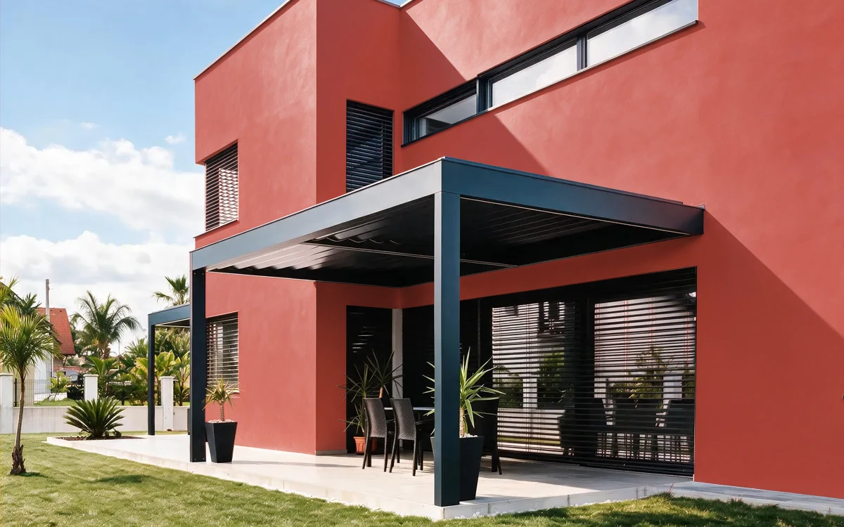 Nippon Paint's IMPERIAL RED color on different wall surfaces.