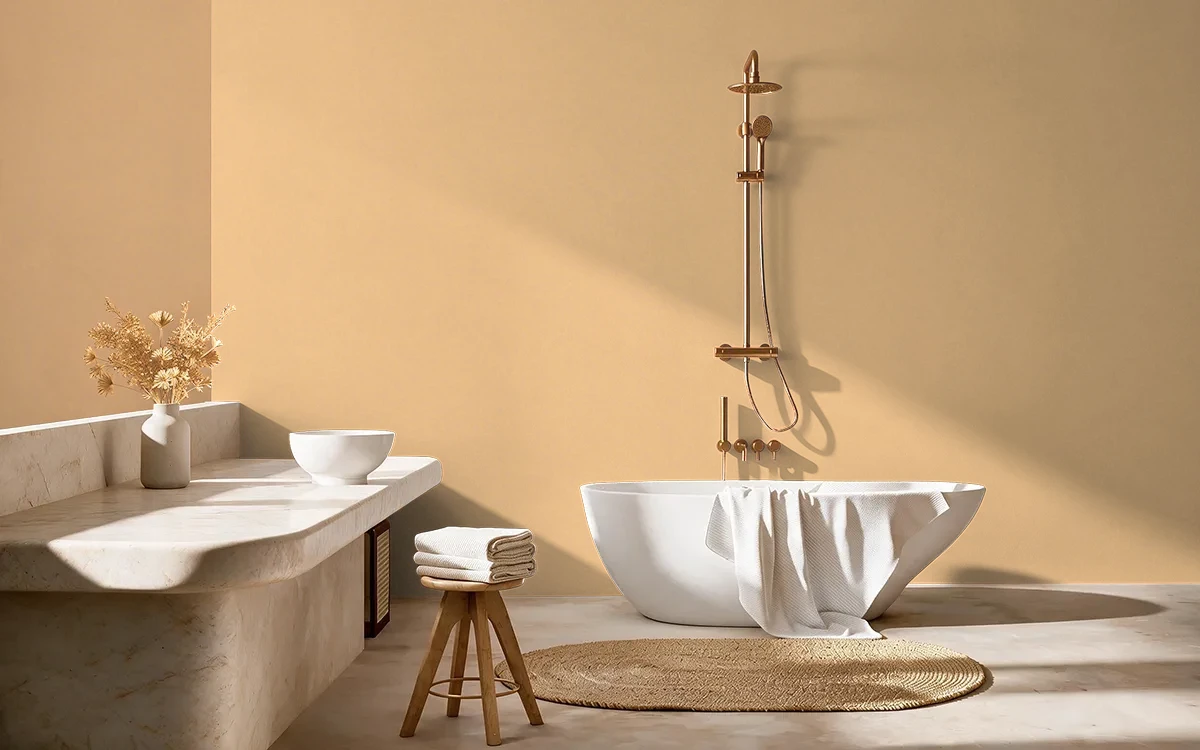 Nippon Paint's IMPISH GRIN color on different wall surfaces.