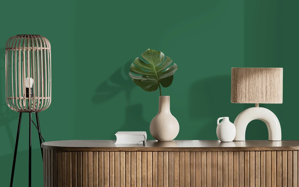 Nippon Paint's IMPRESSIONS color on different wall surfaces.