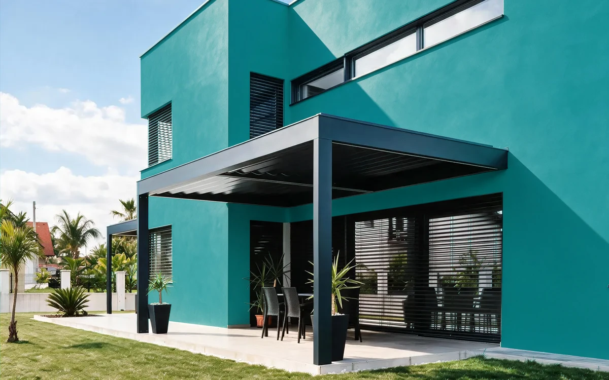 Nippon Paint's INDIGO DREAM color on different wall surfaces.