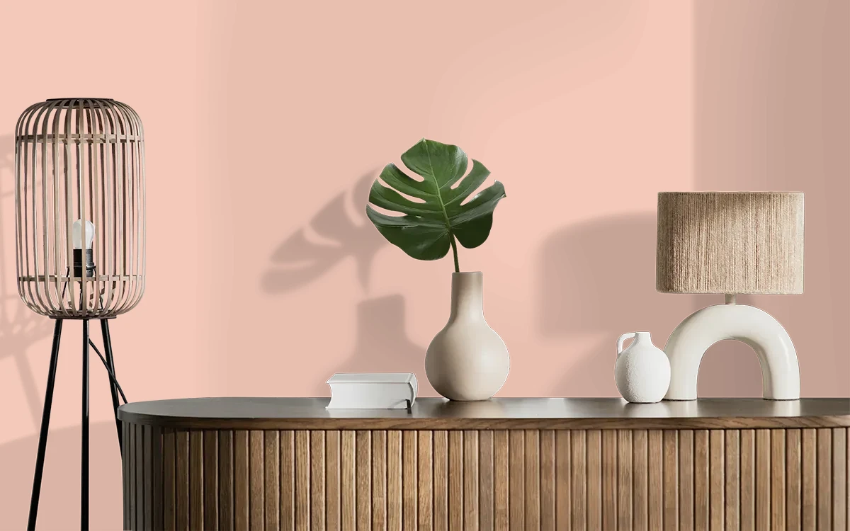 Nippon Paint's INFANT SMILE color on different wall surfaces.