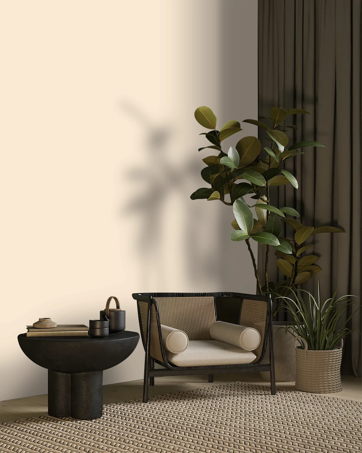 Nippon Paint's INFERNO INFUSION color on a beautifully decorated wall.
