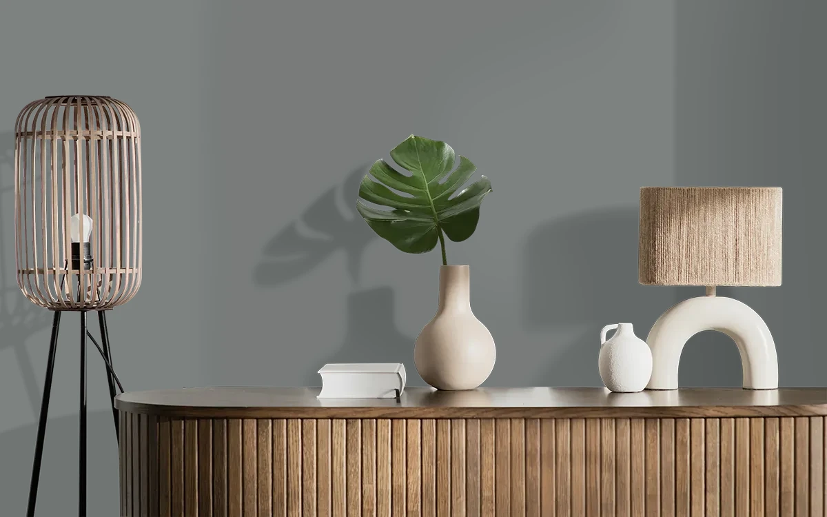 Nippon Paint's INKPAD color on different wall surfaces.