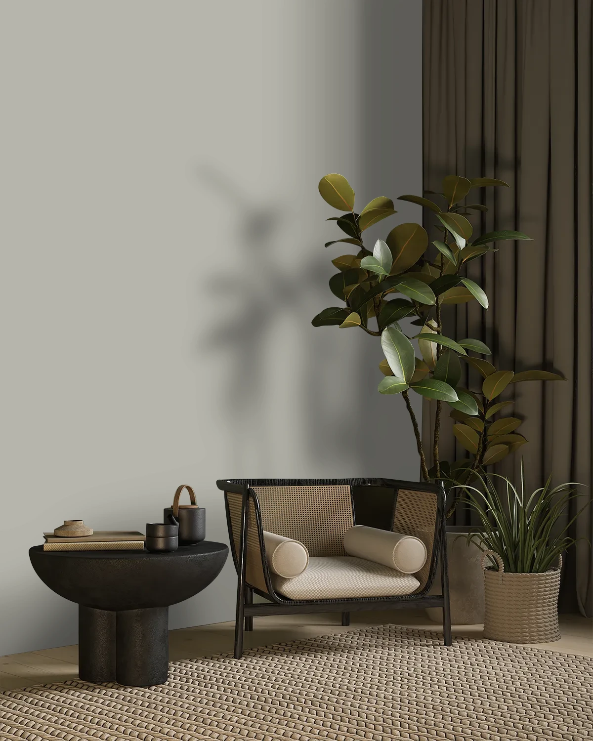 Nippon Paint's IRON BAR color on a beautifully decorated wall.