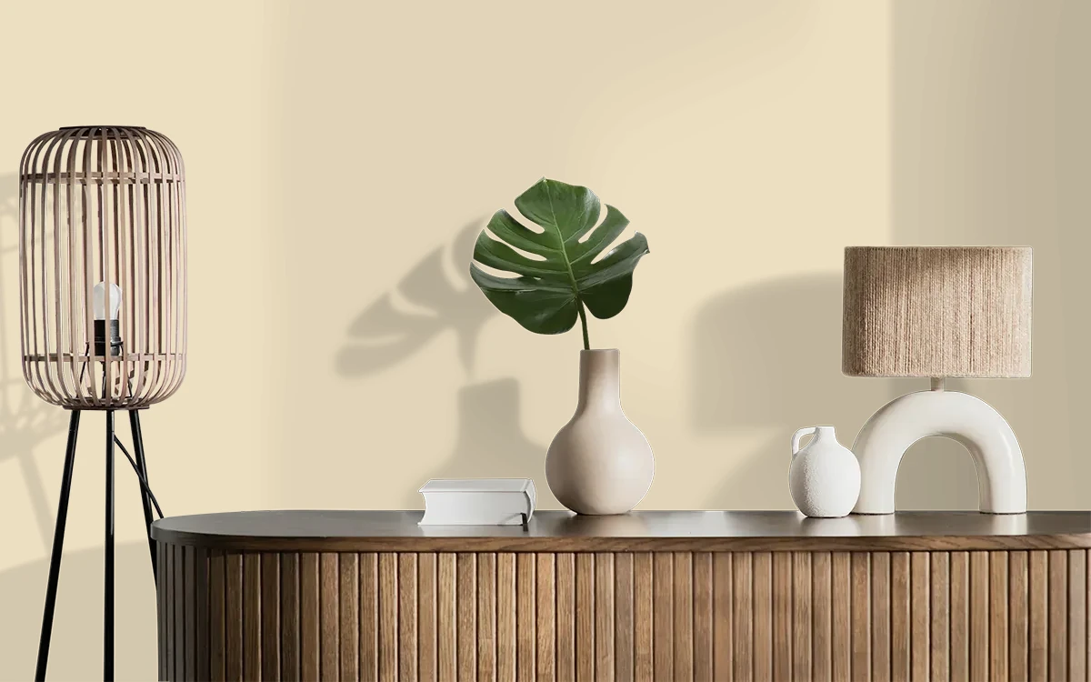 Nippon Paint's IVORY color on different wall surfaces.