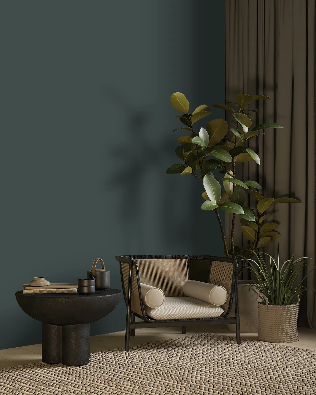 Nippon Paint's JADE HAZE color on a beautifully decorated wall.