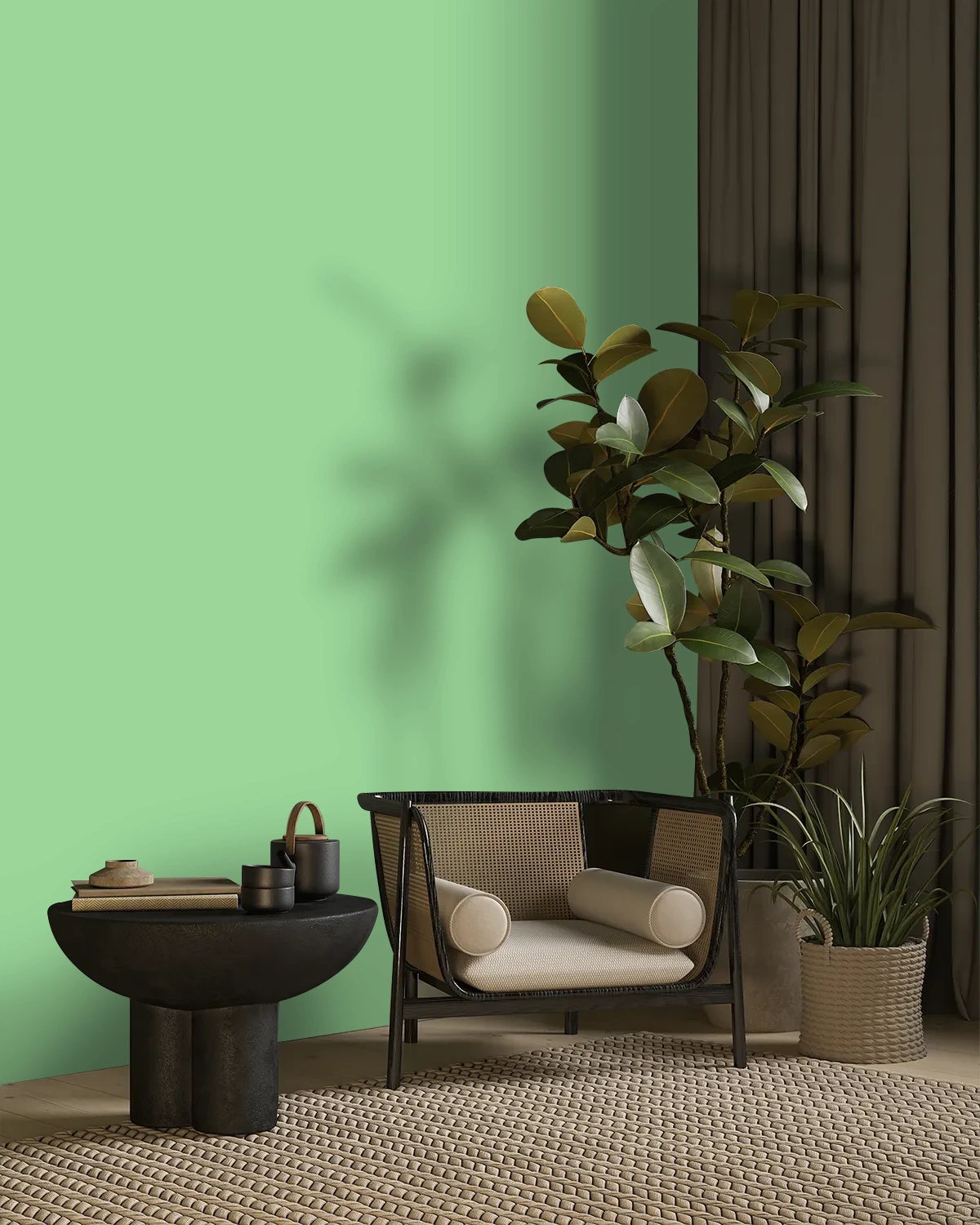 Nippon Paint's JASMINE LEAF color on a beautifully decorated wall.