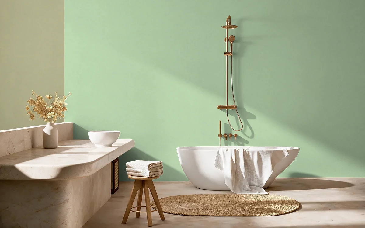 Nippon Paint's JASMINE SCENT color on different wall surfaces.