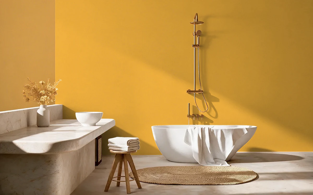 Nippon Paint's JUMPING JACK color on different wall surfaces.