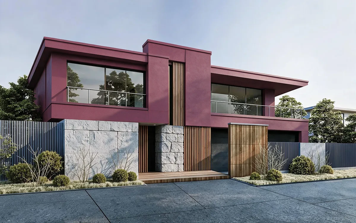 Nippon Paint's KEEPSAKE ROSE color on different wall surfaces.