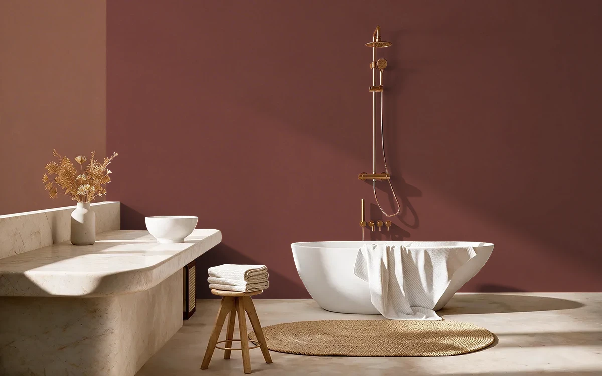 Nippon Paint's KHAKI HAZE color on different wall surfaces.