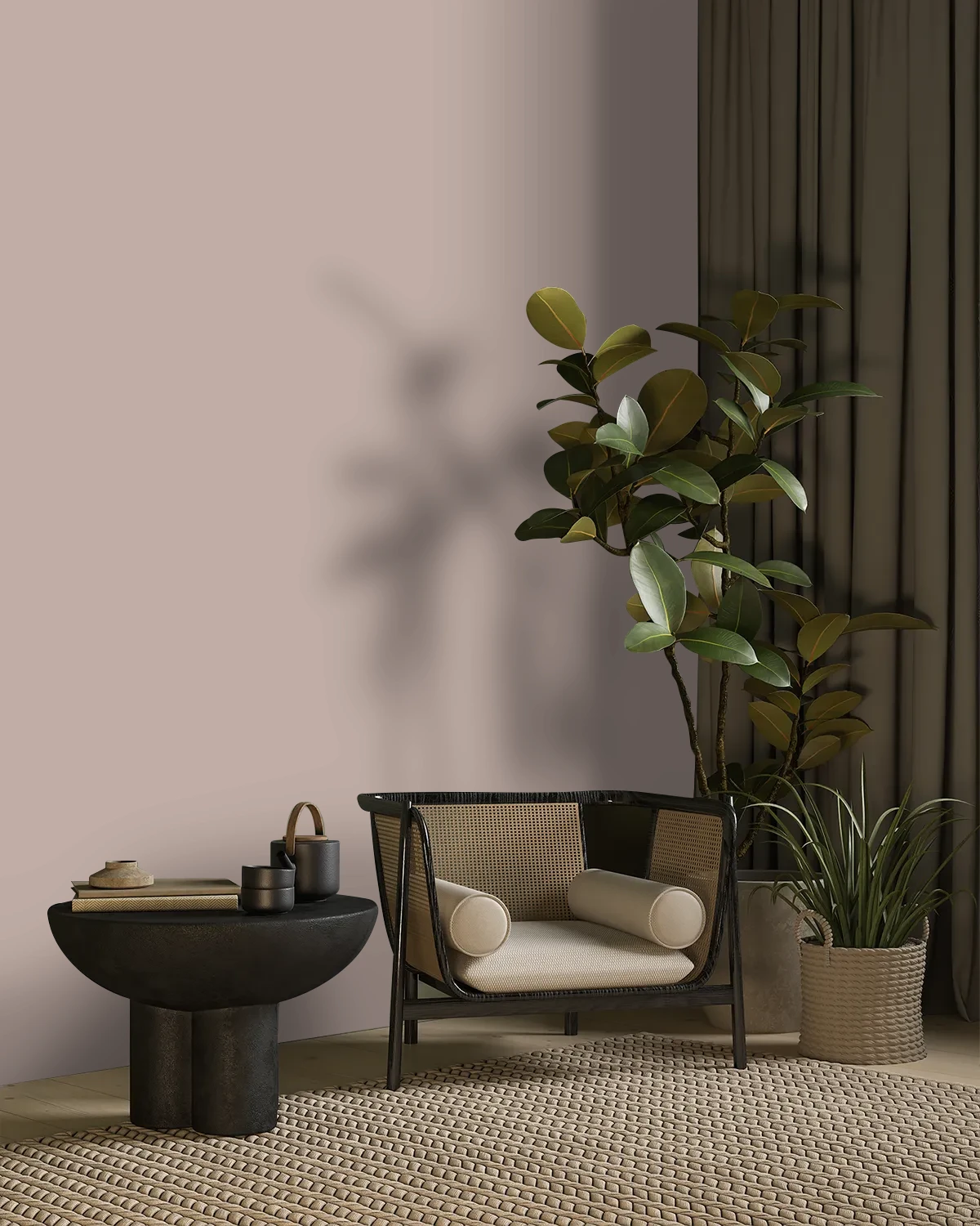 Nippon Paint's KHAKI ZING color on a beautifully decorated wall.