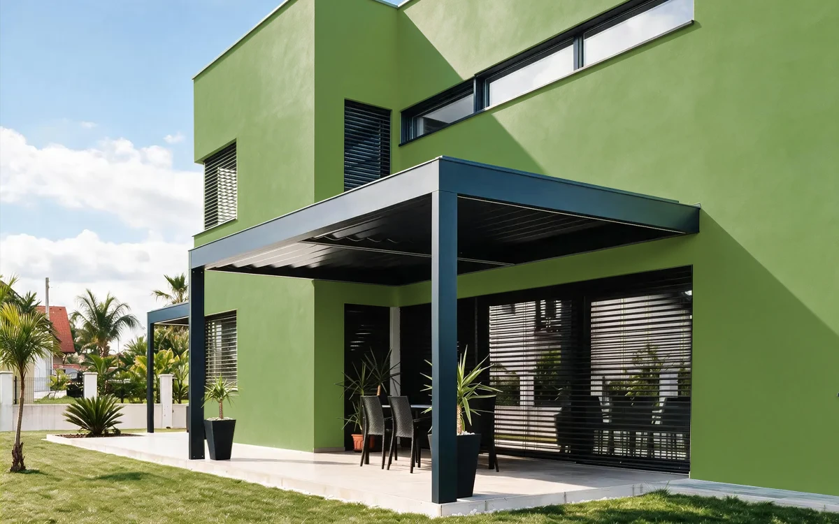Nippon Paint's KIWI KISS color on different wall surfaces.