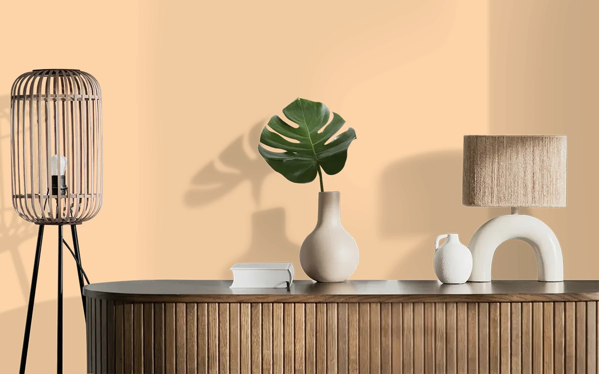 Nippon Paint's LANTANA BLOOM color on different wall surfaces.