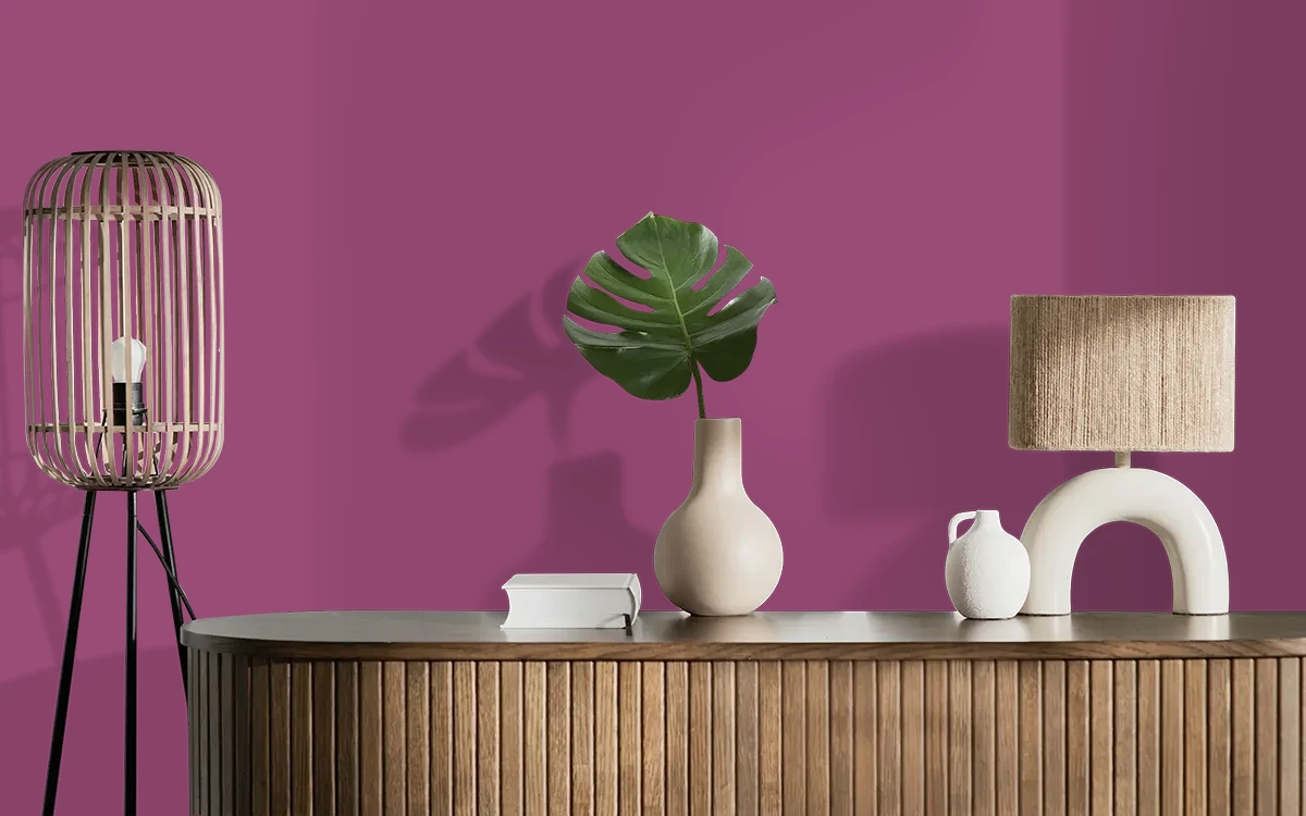 Nippon Paint's LATIN DANCE color on different wall surfaces.