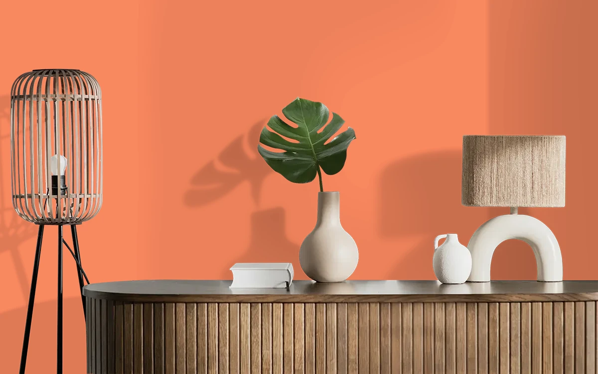 Nippon Paint's LAUGHING OUT LOUD color on different wall surfaces.