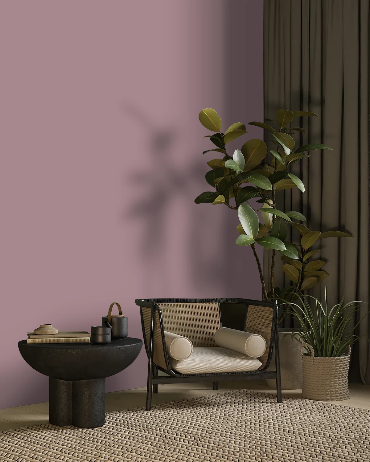 Nippon Paint's LAVENDER GRAY color on a beautifully decorated wall.