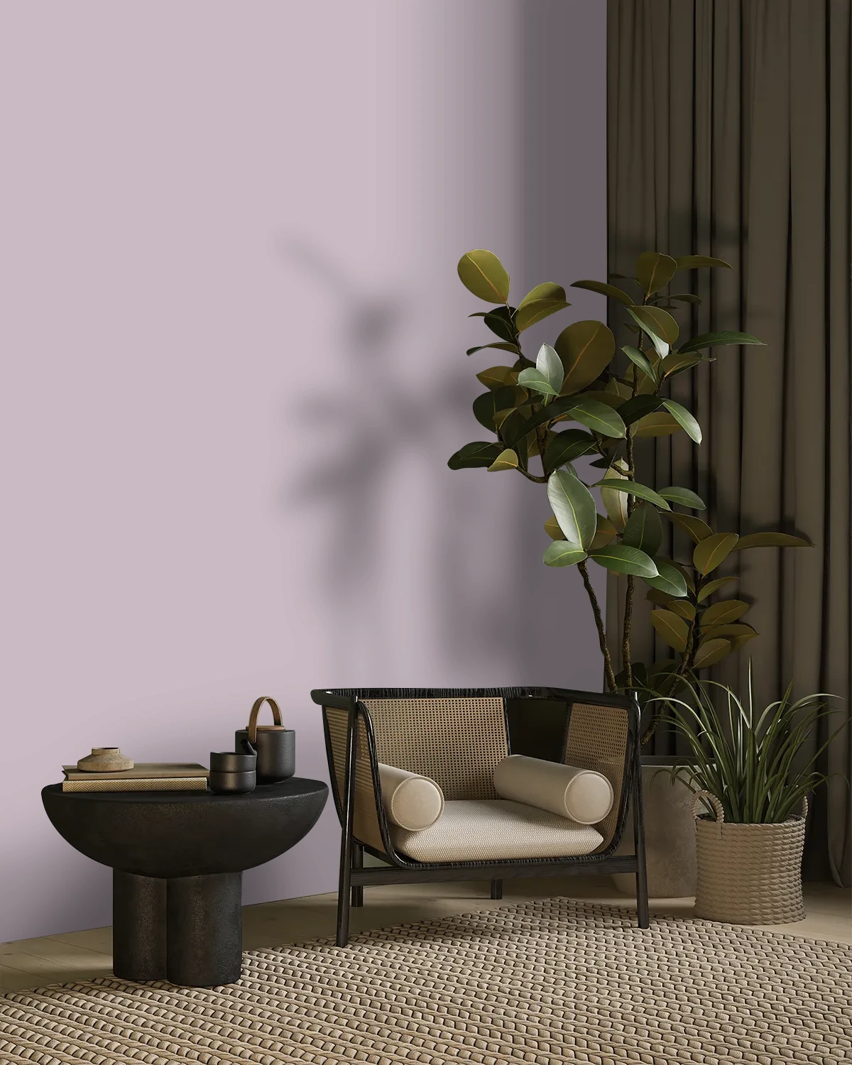 Nippon Paint's LAVENDER LOTS color on a beautifully decorated wall.