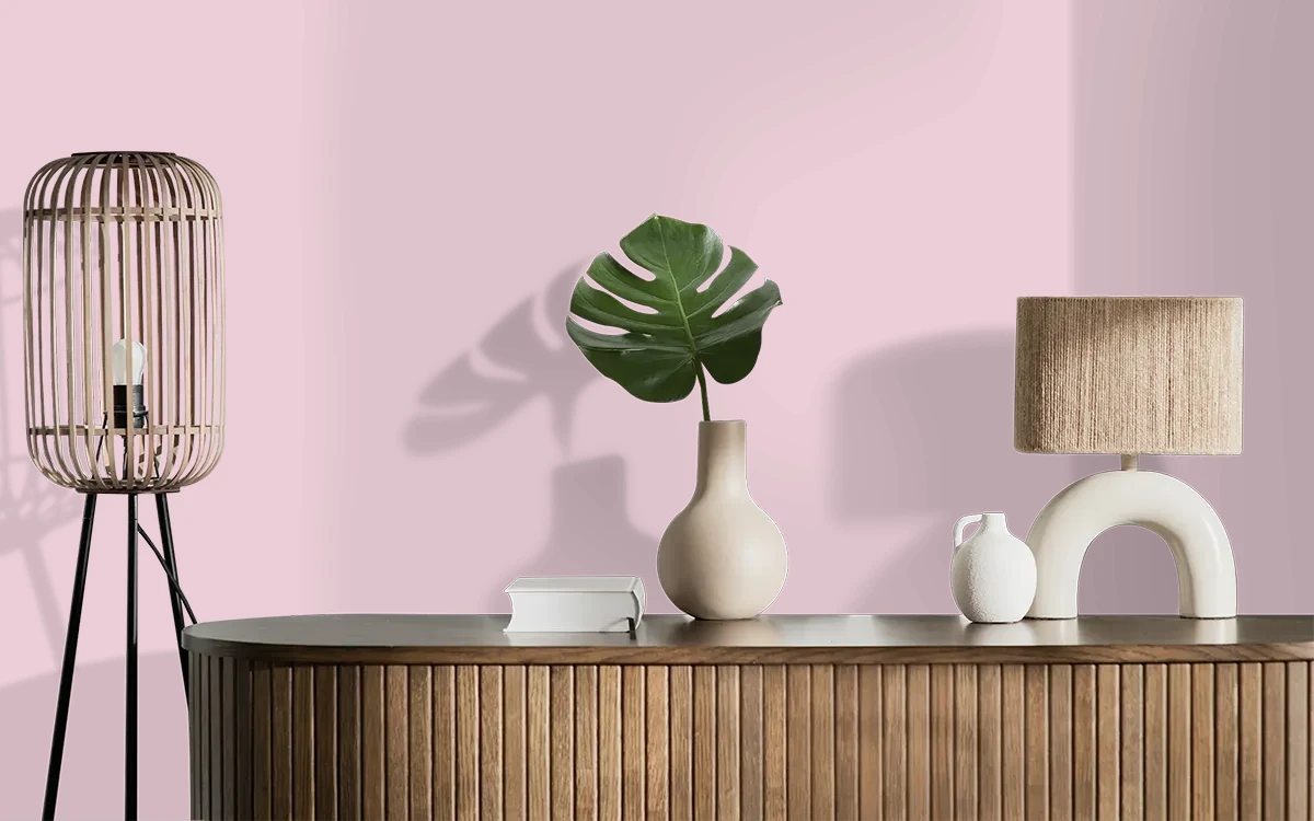 Nippon Paint's LAVENDER POSY color on different wall surfaces.