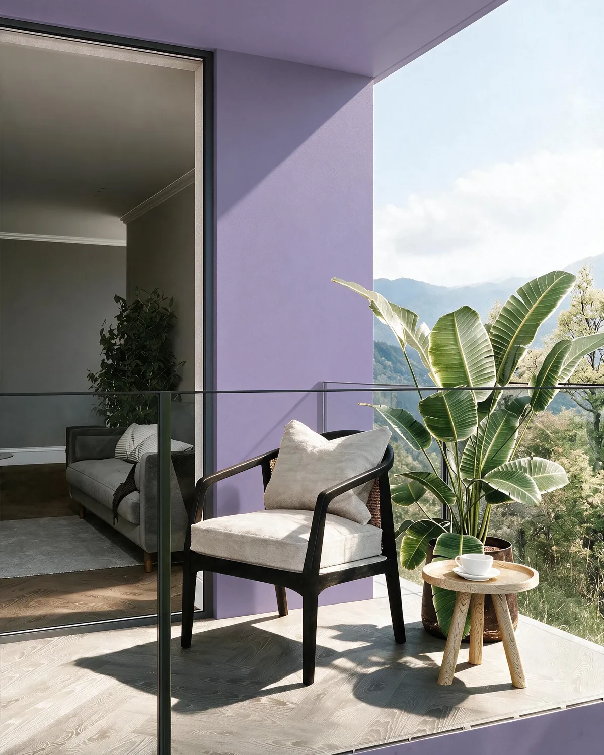 Nippon Paint's LAVENDER PRINT color on a beautifully decorated wall.