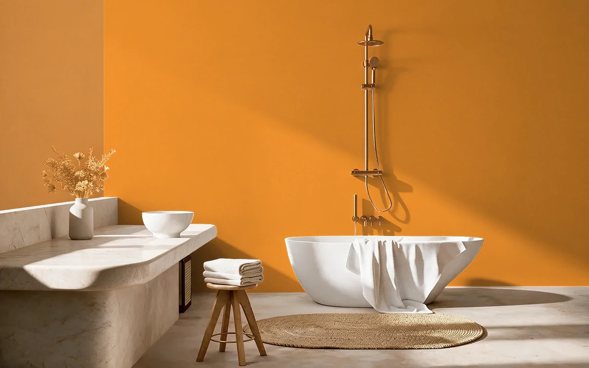 Nippon Paint's LEAP OF FAITH color on different wall surfaces.