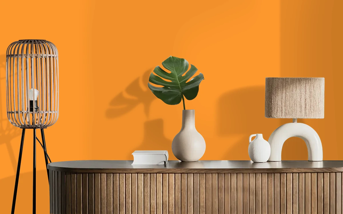 Nippon Paint's LEAP OF FAITH color on different wall surfaces.