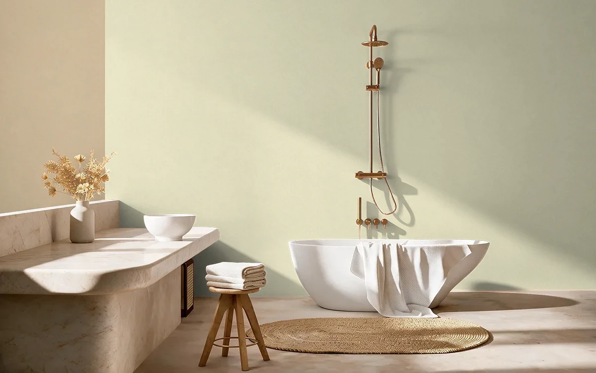 Nippon Paint's LIGHT CITRON color on different wall surfaces.